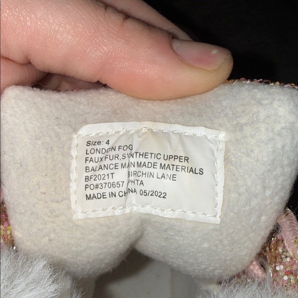 London Fog Sparkly Pink Winter Boots with Faux Fur Lining - Picture 9 of 9